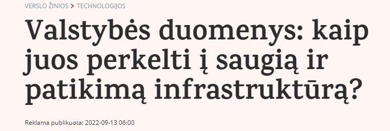 Valstybės duomenys: kaip juos perkelti į saugią ir patikimą infrastruktūrą?